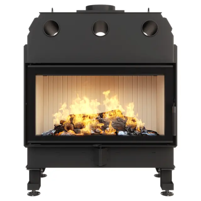 Ενεργειακό Τζάκι Ξύλου 19.0kW Energy 90х50 ECO - Saven Χρώμα κεραμικής επένδυσης Λευκό 2