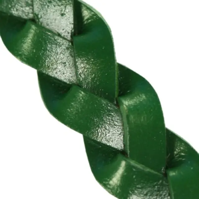 Κορδόνι Δερμάτινο Πλεγμένο Flat Green 14mm ~90cm