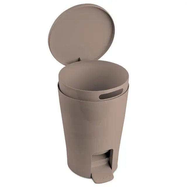 Χαρτοδοχείο Μπάνιου Πλαστικό Καφέ 5lt Diabolo 19x27cm 2