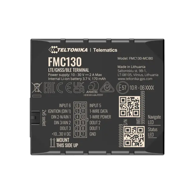 Teltonika Gps Tracker FMC130 - 4G συσκευή εντοπισμού για αυτοκίνητα, σκάφη, μηχανές -σειράς ADVANCED με κάλυψη δικτύου 4G (LTE Cat 1),