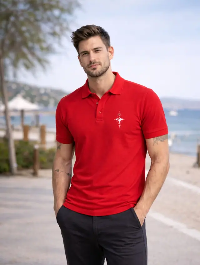 Μπλούζα Polo Noshame® Κόκκινη - 112618 - XXL
