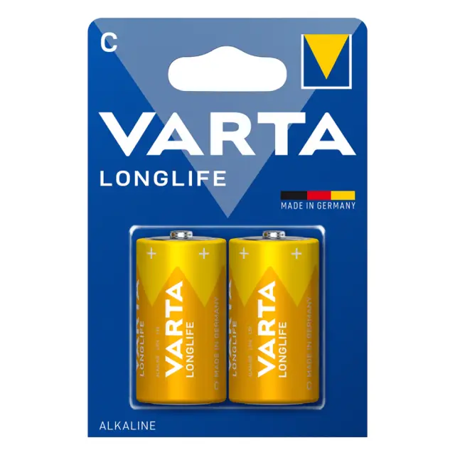 Μπαταρία αλκαλική 1,5V Μεσαία (size C) LR14 (Συσκευασία 2τεμ.) VARTA Longlife 4114101412