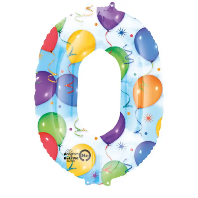 Φοιλ Σχήμα Νούμερο 0 Balloons & Streamers 66εκ Χ 88εκ ύψος