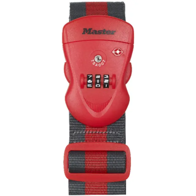 Master Lock 4702EURDRED - Ιμάντας ασφαλείας αποσκευών με συνδυασμό 3 ψηφίων 2m, κόκκινο