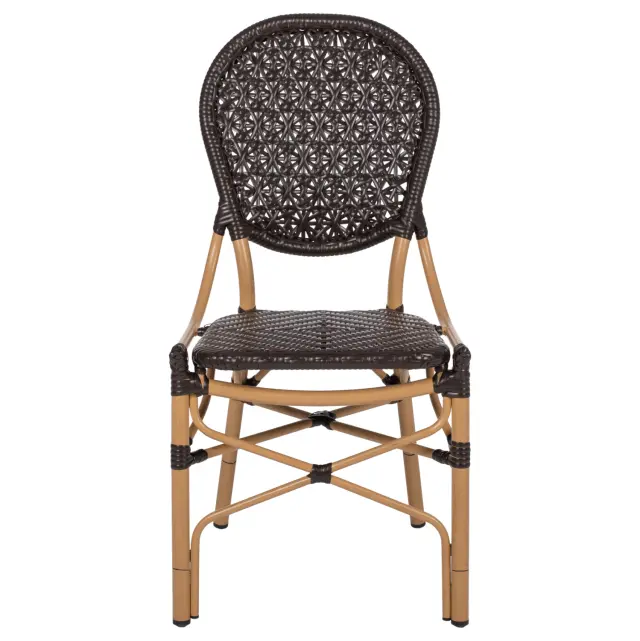 ΚΑΡΕΚΛΑ ΑΛΟΥΜΙΝΙΟΥ BAMBOO LOOK ΜΕ ΚΑΦΕ PE RATTAN FB95925.01 47x58x95Yεκ. 3