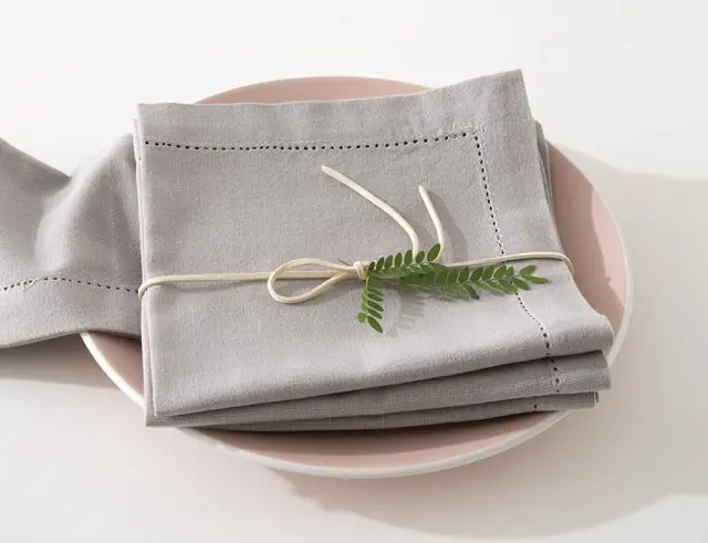 Σετ Πετσέτες φαγητού Chambray Atmosphera με διαστάσεις 40x40cm - Mouse grey - 4 τεμάχια 146341B