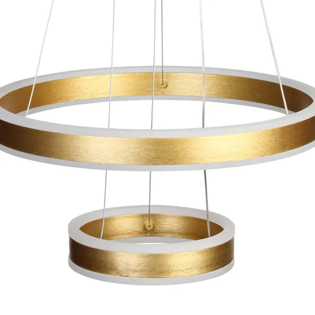 Φωτιστικό κρεμαστό Φ40-Φ20 εκ. LED 88W 4000K χρυσό - GLOBOBOX C933/42GD 2