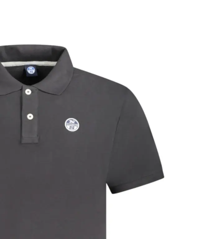 North Sails - Ανδρικό Κοντομάνικο Polo T-Shirt 995011-000-0999 Μαύρο 3