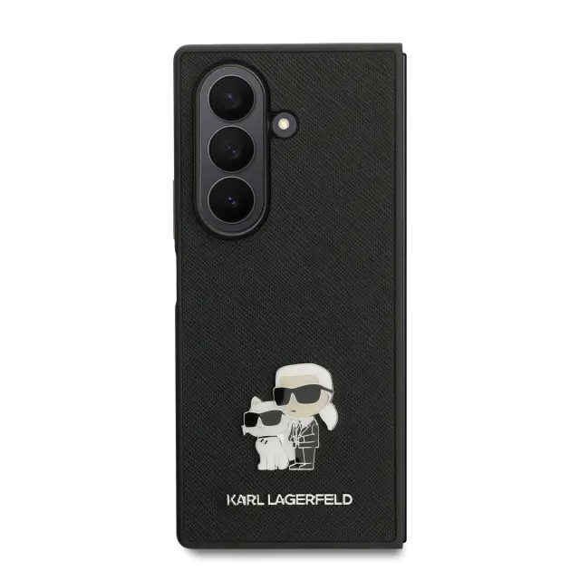 Karl Lagerfeld PU Saffiano Karl and Choupette Case for Samsung Galaxy Z Fold 7 Black 2