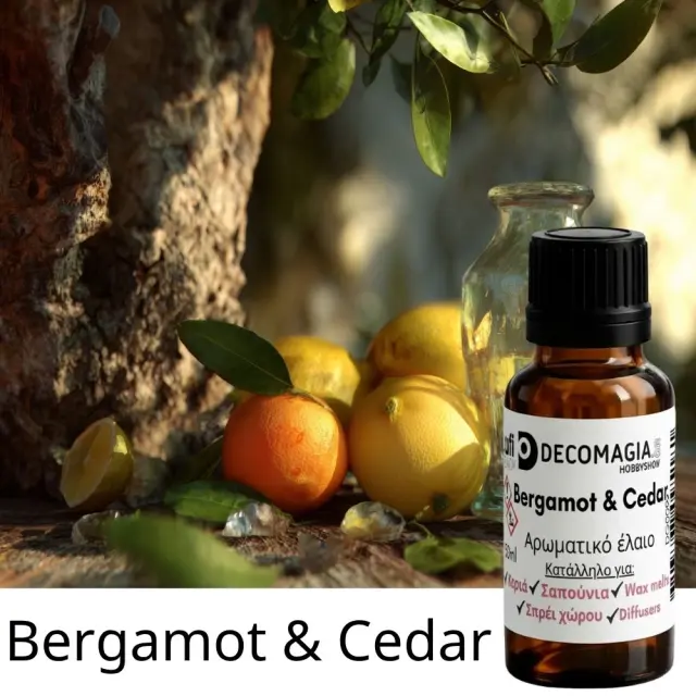 Άρωμα για κερί και σαπούνι 50ml, Bergamot & Cedar