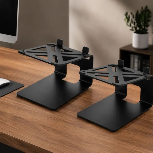 DNA DSS 2 desktop studio stand for speaker loudspeaker audio monitor 2x safety lip 5° tilt angle up to 13.5 kg 2-piece set 2