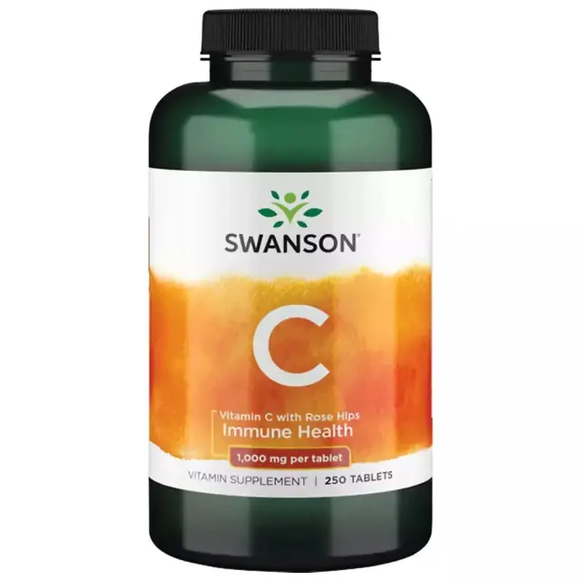Swanson Vitamin C With Rose Hips 1000mg 250 Ταμπλέτες