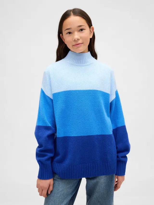 Παιδικό CashSoft Stripe Tunic Πουλόβερ Blue stripe