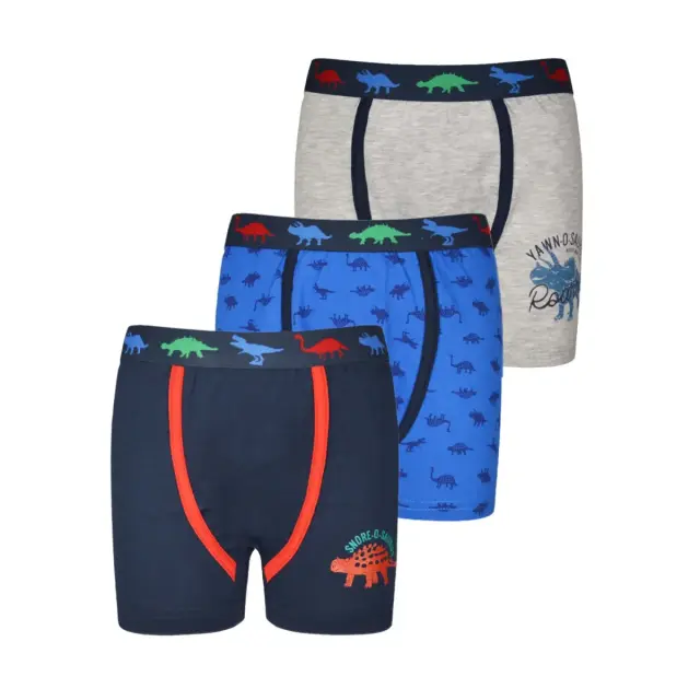 Energiers Παιδικό Boxer Αγόρι Δεινόσαυροι - Τριπλό Πακέτο, Χρώμα Μπλε Ρουά - 1-2 Y
