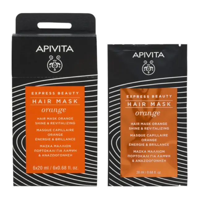 Apivita | Express Beauty | Μάσκα Προσώπου με Πορτοκάλι για Λάμψη | 2x8ml 2