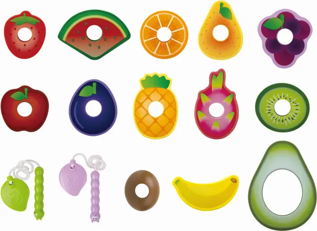 Hape Early Explorer Ξύλινα Φρούτα Με Κορδόνι Caterpillar 2