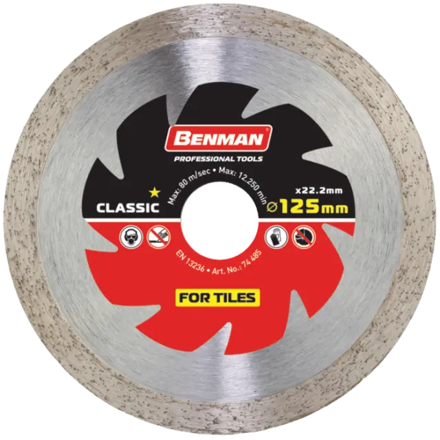 ΔΙΑΜΑΝΤΟΔΙΣΚΟΣ ΠΛΑΚΙΔΙΩΝ Φ115X1,8MM BENMAN 74484