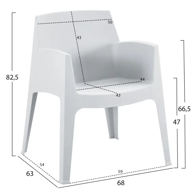 ΠΟΛΥΘΡΟΝΑ ΠΟΛΥΠΡΟΠΥΛΕΝΙΟΥ FB96370.01 ΛΕΥΚΗ 68x63x82,5Υεκ. 2