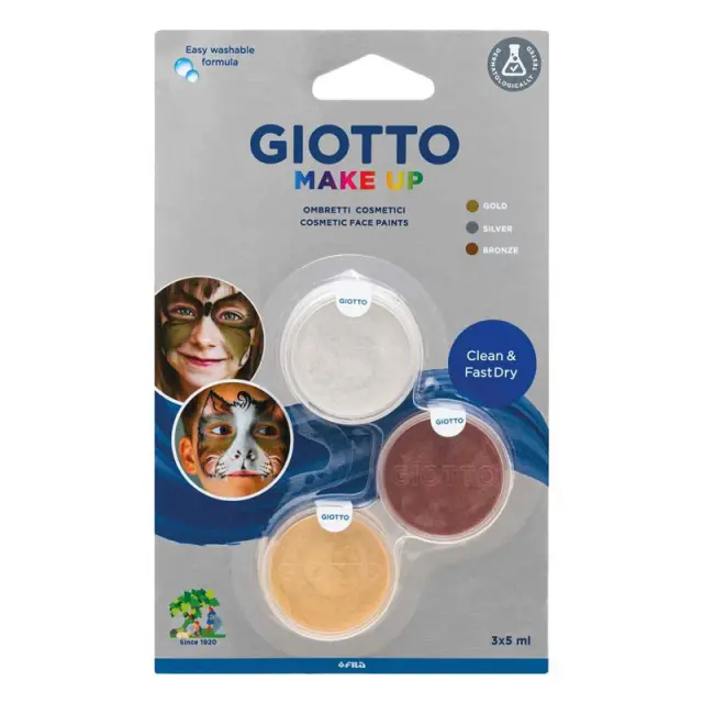 Giotto Make Up - Μεταλλικά Χρώματα Cosmetic Face Paints 3τεμ x 5ml
