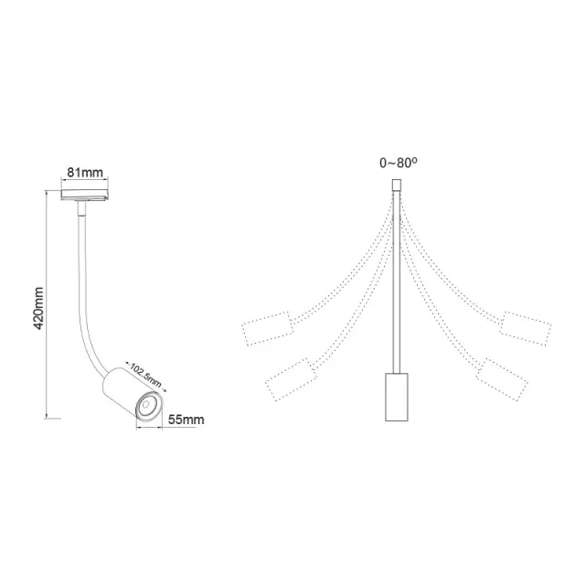 WHITE LED TRACK LIGHT 10W 4000K 2WIRES 24° 900LM 230V Ra80 / OLIV1040W2 2