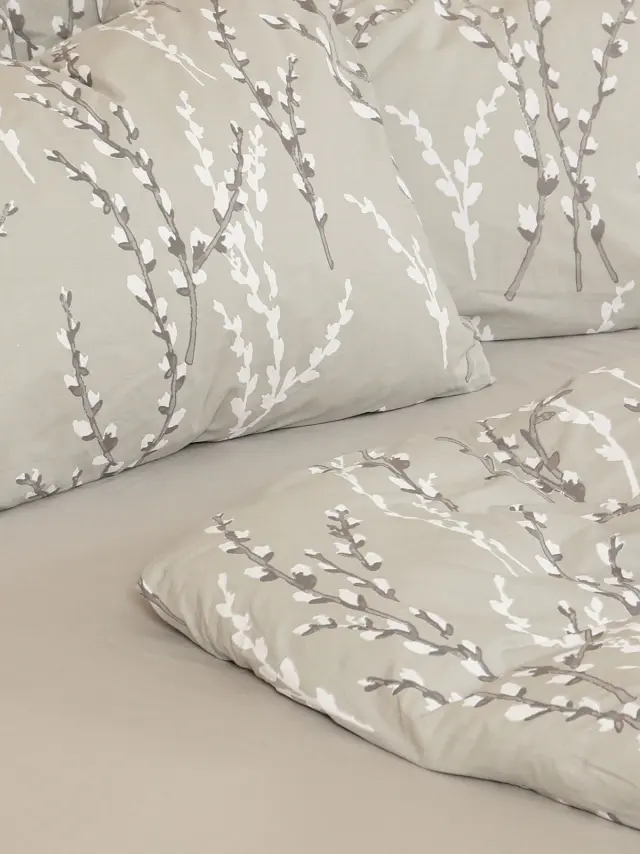 Σετ Σεντόνια Cotton Feelings 2054 Grey Υπέρδιπλο με λάστιχο (170x205+30) Sunshine