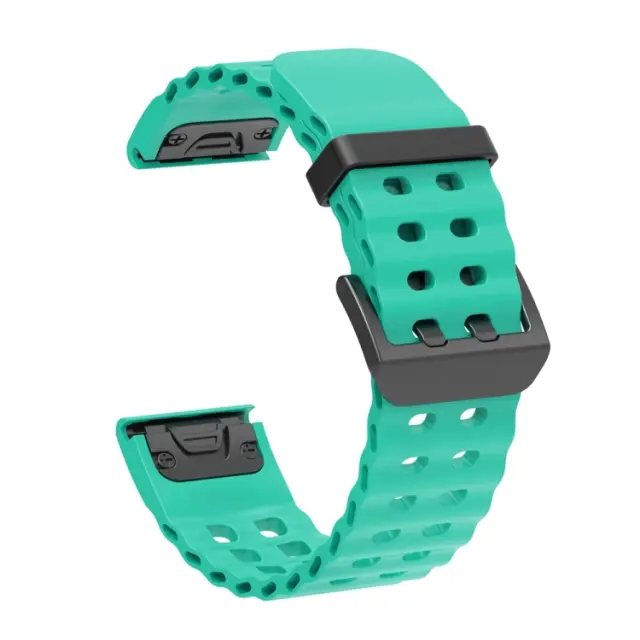 Λουράκι Σιλικόνης Ocean για Garmin Fenix 5/6/6 Pro/7/8/9 (47mm) Quick Release-Teal Green OEM 2