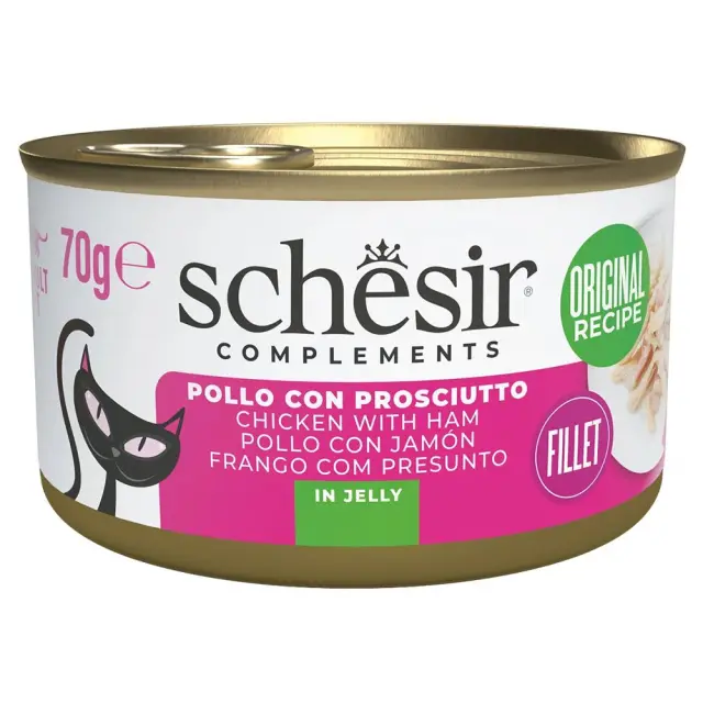 SCHESIR Chicken with ham in jelly - wet cat food - 70g