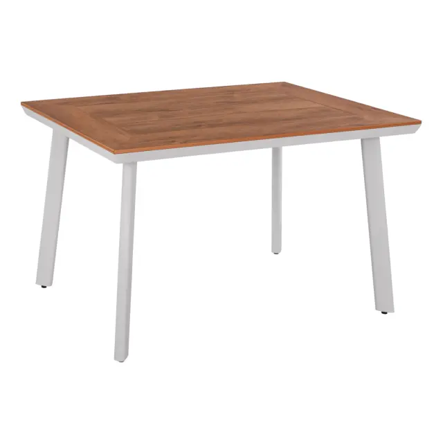 Τραπέζι αλουμινίου Taber λευκό με επιφάνεια Polywood 120x80x72,5 εκ.