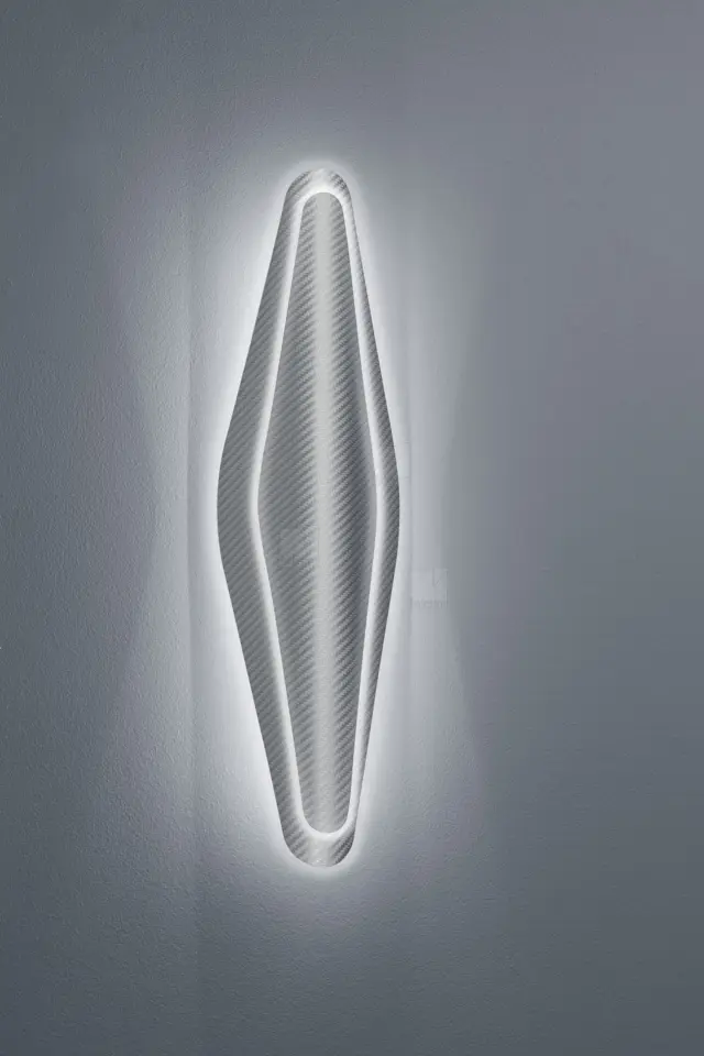 PLY Φωτιστικό Τοίχου LED Carbon Silver IP20 Ασημί Γκρί