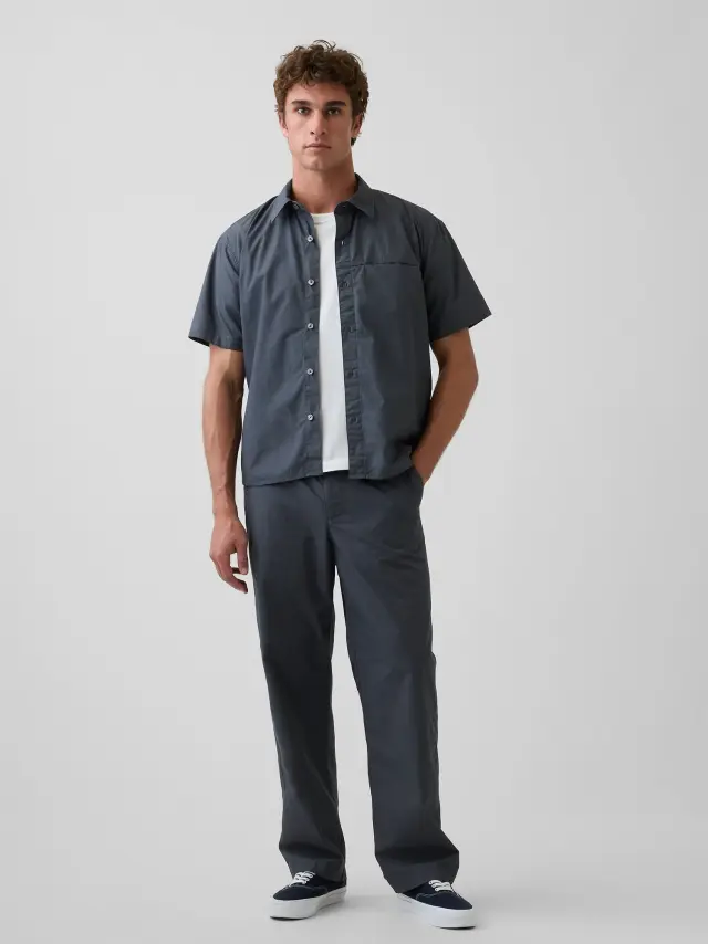 Ανδρικό Παντελόνι '90s Loose από Ποπλίνα Deep sailor blue