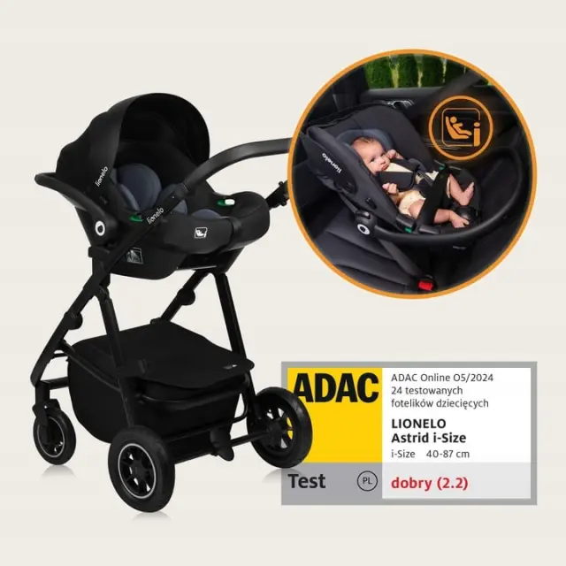 Lionelo Amber Plus Καρότσι Βρεφικό έως 22kg 3 σε 1 Green Forest 3