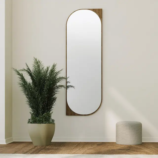 Stewehome Καθρέφτης με μαύρο πλαίσιο 52x152x152 cm