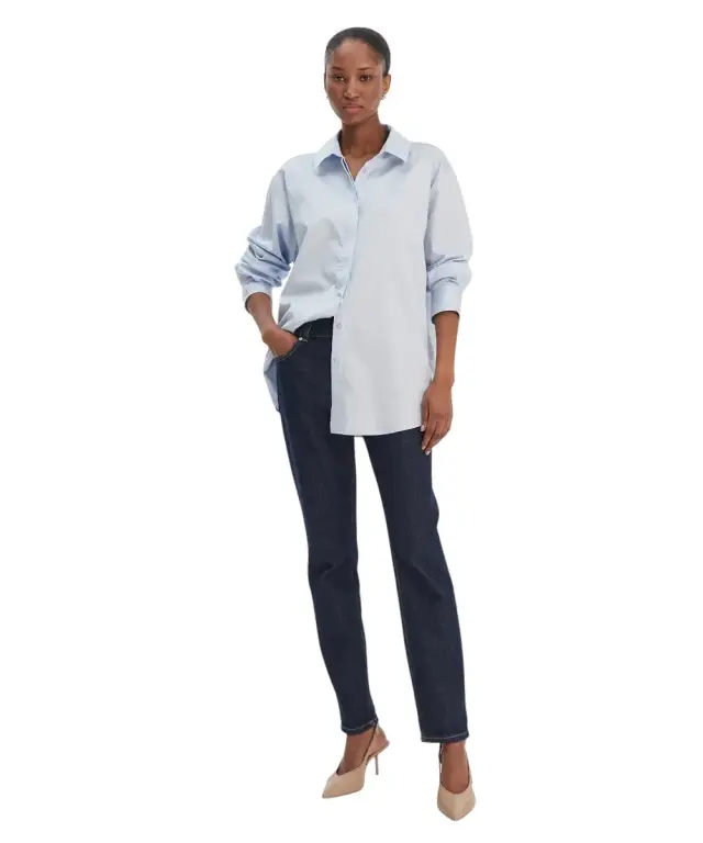 Guess - Γυναικείο Πουκάμισο Oversize W6RH57WAF10-G7S1 Γαλάζιο 3