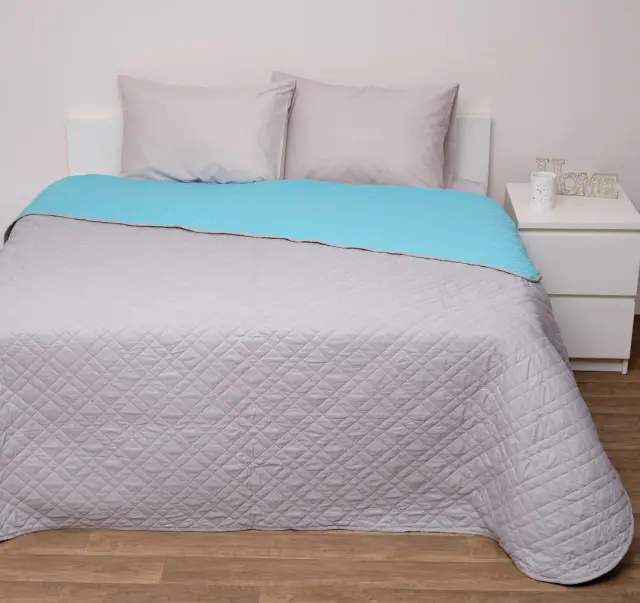 Κουβερλί 160Χ240 Μονό Viopros Microfiber 5100 Γκρι-Τυρκουάζ