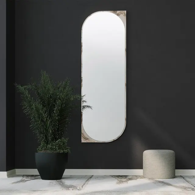 Stewehome Καθρέφτης με μαύρο πλαίσιο 52x152x152 cm 3