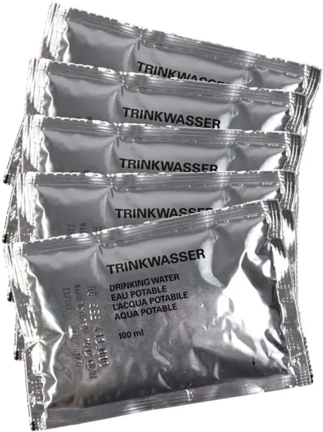 MIL-TEC BW TRINKWASSER 100ML-Πακέτο έκτακτης ανάγκης με πόσιμο νερό - 02-Silver- Ασημί