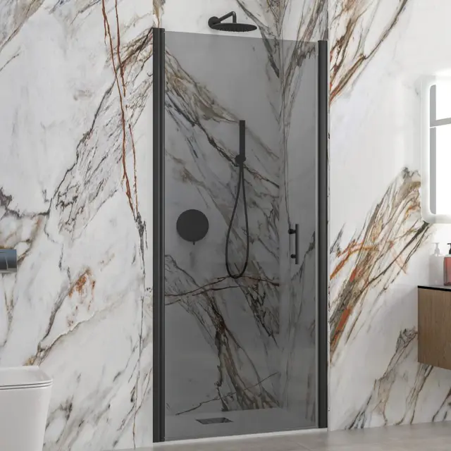 Καμπίνα από τοίχο σε τοίχο με fume κρύσταλλο S 28 ALTO PORTA Black KARAG 80x200cm