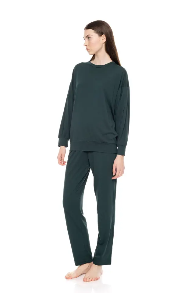 W1567 - Dark Green - PYJAMA SOLID MINDNIGHT 3