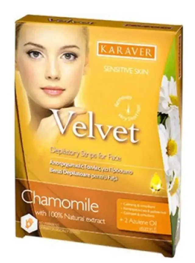 Karaver Velvet Sensitive Body Αποτριχωτικές Ταινίες Σώματος με Χαμομήλι 20τμχ