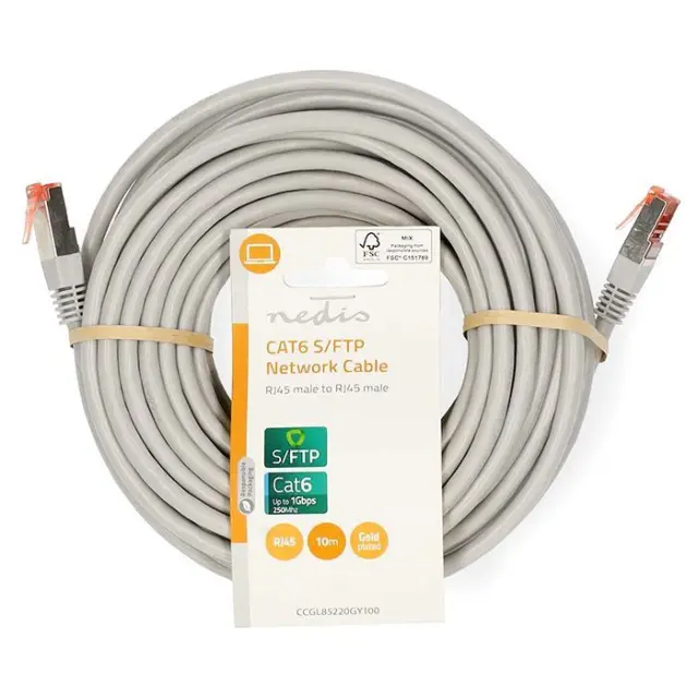 NEDIS CCGL85220GY100 ΚΑΛΩΔΙΟ ΔΙΚΤΥΟΥ CAT6 SFTP 10M 3