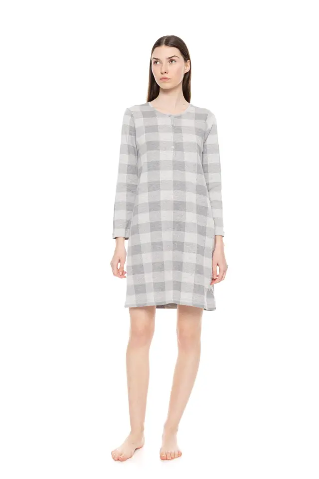 W1656 - Type - NIGHTGOWN JACQUARD GREY PLAID