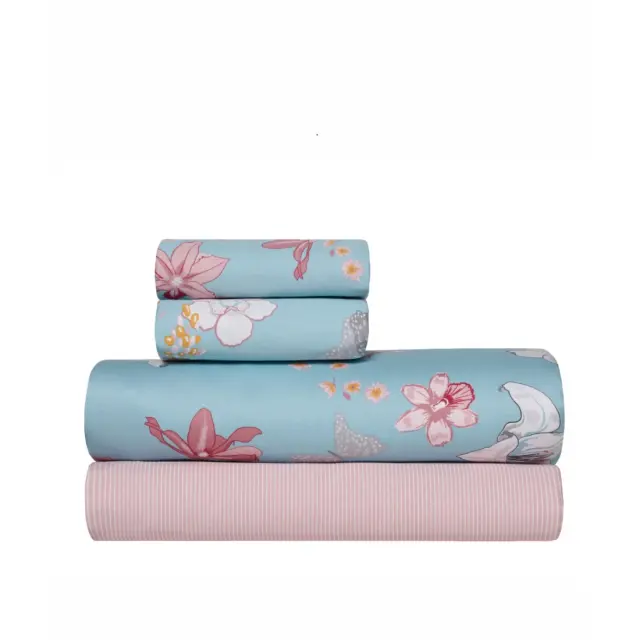 Σετ Σεντόνια Υπέρδιπλα 4 Τεμαχίων Kentia Darlyn Ciel-Pink-White-Yellow 240x270 3