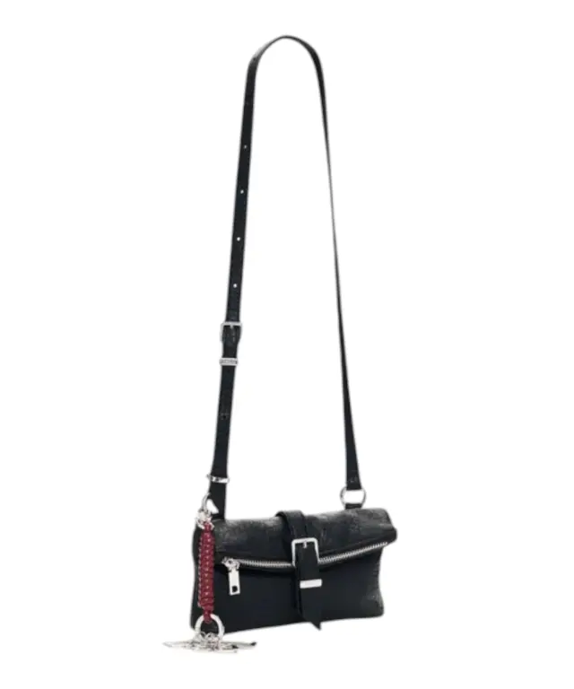 Desigual - Γυναικείo Μικρό Πορτοφόλι Τσαντάκι Mone Half Logo Clutch 26WAYP03-2000 Μαύρο 2