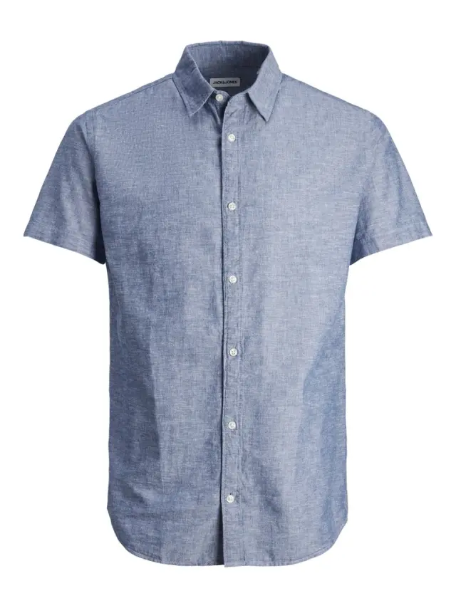 JJELINEN BLEND SHIRT SS SN faded denim - S