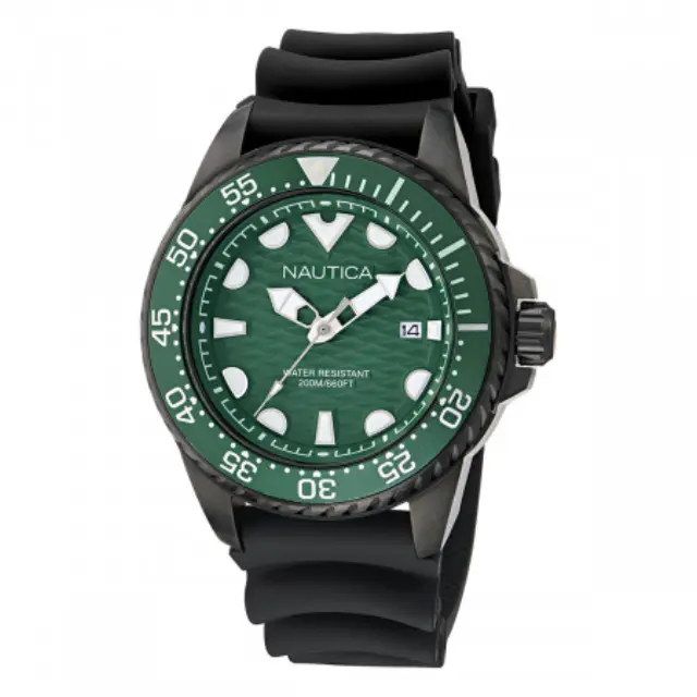 Nautica NCT Sea Dive, Men's Watch, Black Silicone Strap NAPSDS503