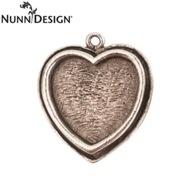 Καστόνι Nunn Design - Traditional Heart - 26mm - Antique Silver