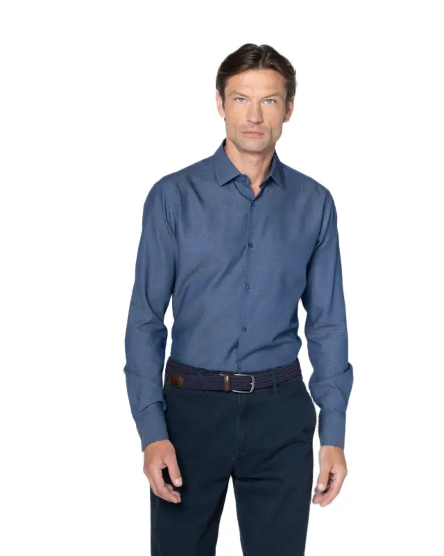 The Bostonians Dobby ανδρικό μακρυμάνικο πουκάμισο slim fit 3ACP2511-4