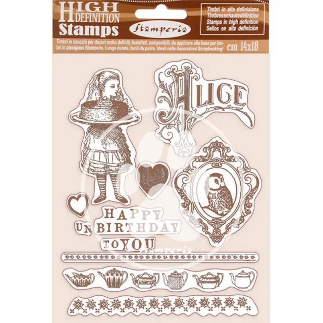 Σφραγίδα HD Stamperia 14x18 cm, Happy Birthday Alice