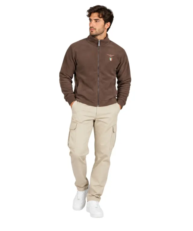 Accademia Militare - Ανδρική Ζακέτα Φούτερ Fleece W6S737-5642-054 Καφέ 2