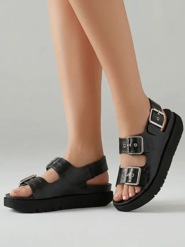 Genuins Πέδιλα Γυναικείο δέρμα Μαύρο GEN/FELINA PLATFORM BLACK 2